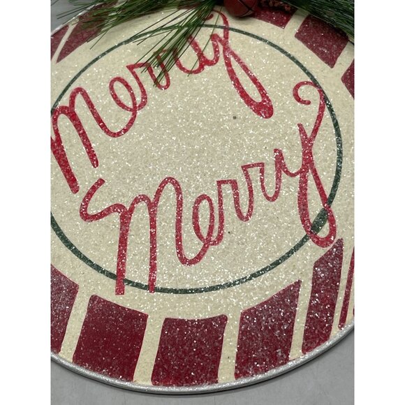 tii collection Christmas ornament decor door hanging bulb Merry Merry READ NEW - Picture 2 of 3